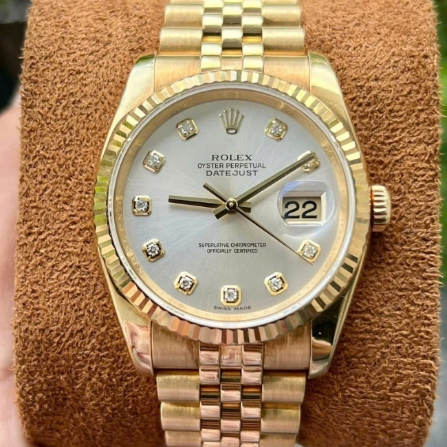 Rolex DateJust 116238 Full Gold 18K - Mặt số kim cương tia 36mm 1