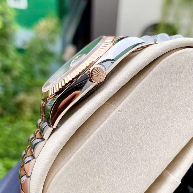 Rolex Datejust 116231 demi 18k rose gold mặt tia bạc - cọc Diamond 36mm 2