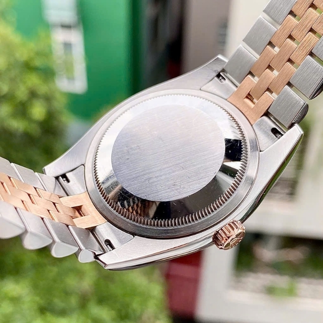 Rolex Datejust 116231 demi 18k rose gold mặt tia bạc - cọc Diamond 36mm 3