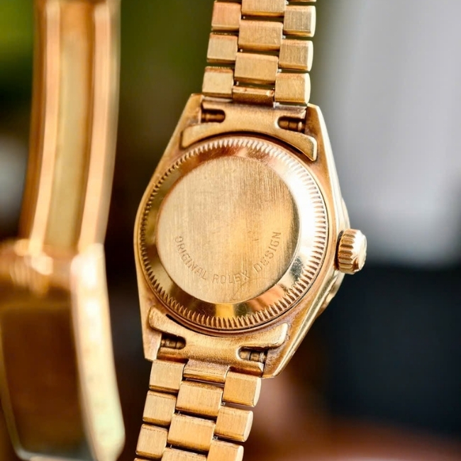 Rolex nữ 5 số Vàng khối 18k 26mm - cọc Diamond - Bezel nạm kim cương thiên nhiên 6