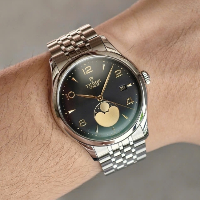 Tudor 1926 Luna 39mm M91560-0003 Black Dial Moon Phase 7
