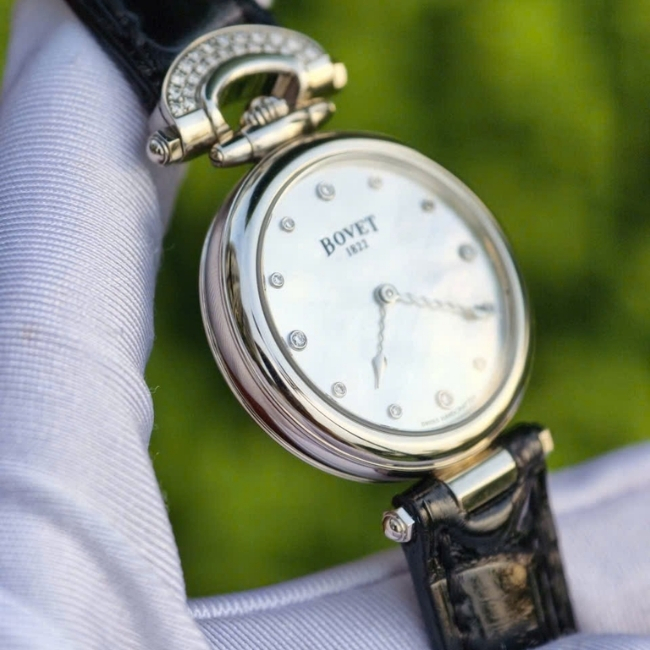 Bovet Chateau de Motiers H28WQ055-SD2 Vàng trắng 18K Diamond Quartz 28mm 3