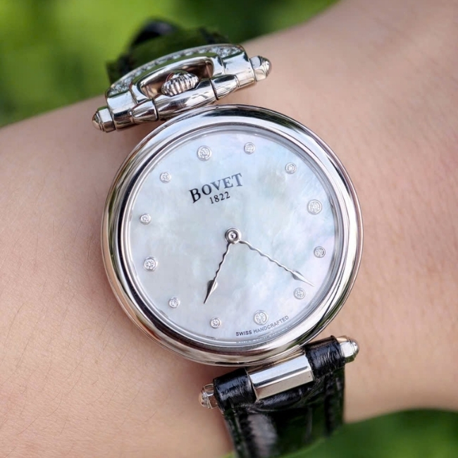 Bovet Chateau de Motiers H28WQ055-SD2 Vàng trắng 18K Diamond Quartz 28mm 8