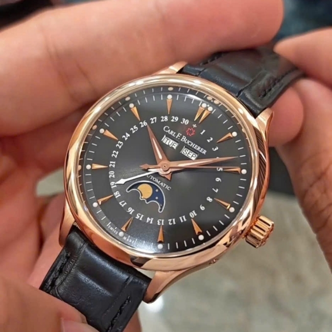 Carl F. Bucherer Manero Moonphase 18k Rose Gold 38mm Automatic 5