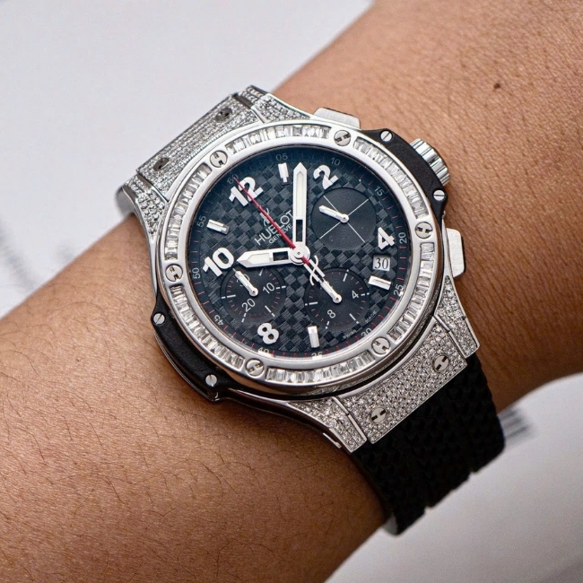 Hublot Big Bang 41mm Lên Full pave Bezel Diamonds Baguette - 342.SB.131.RX 2