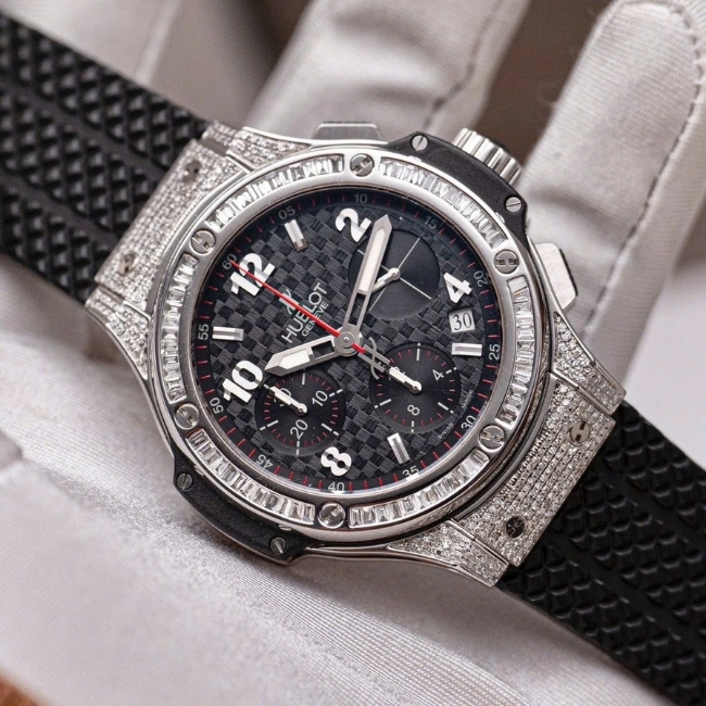 Hublot Big Bang 41mm Lên Full pave Bezel Diamonds Baguette - 342.SB.131.RX 5