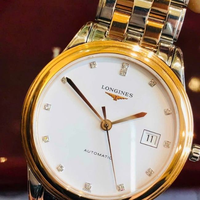 LONGINES FLAGSHIP 38,5mm Demi vàng hồng - Cọc số kim cương L4.974.3.99.7 4