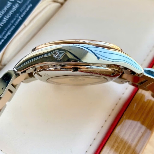 Longines Conquest Chronograph trăng sao full lịch - Black Dial - Demi hồng 18k 3