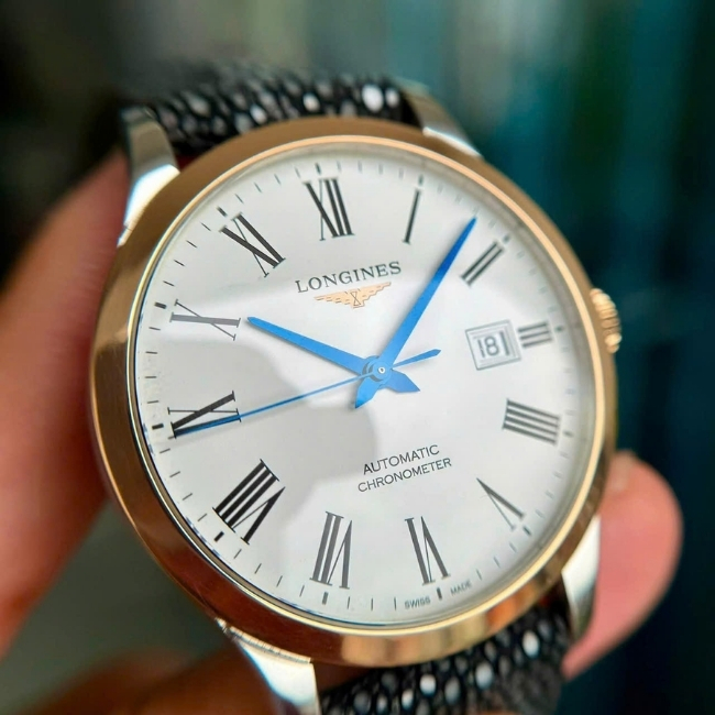 Longines Record Chronometer 40mm Bezel 18k - Mặt trắng cọc la mã 2