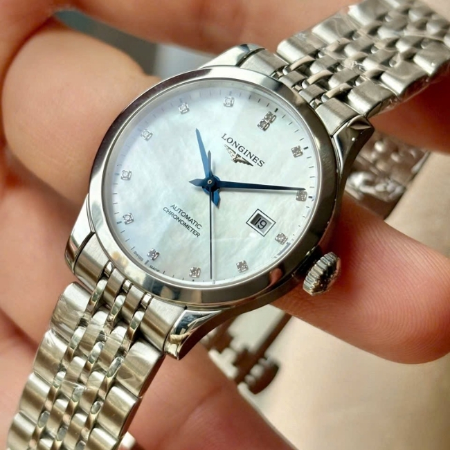 Longines Record L2.321.4.87.6 MOP Diamond 30mm Auto 5