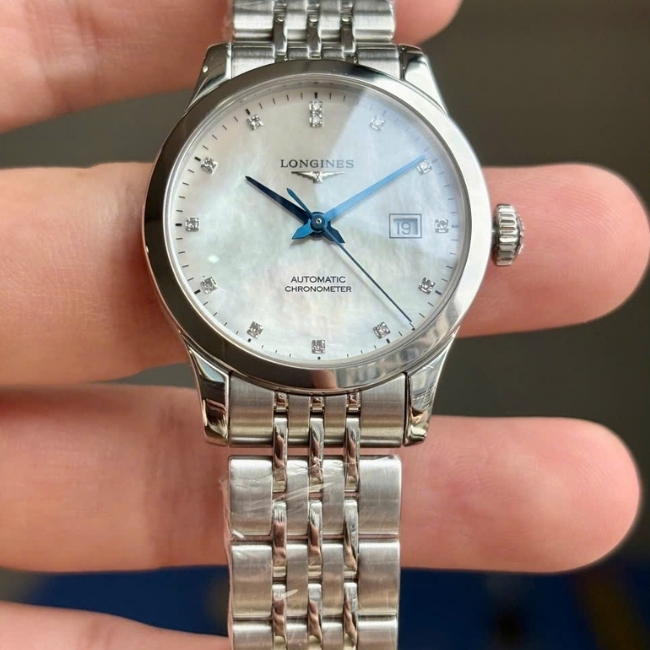 Longines Record L2.321.4.87.6 MOP Diamond 30mm Auto 7