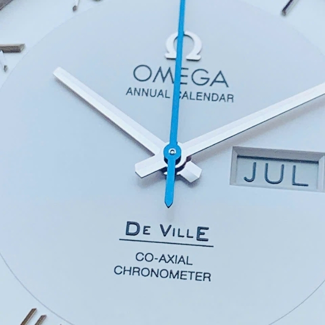 Omega DeVille Co-Axial lịch thường niên - Mặt trắng cọc la mã 41mm 2