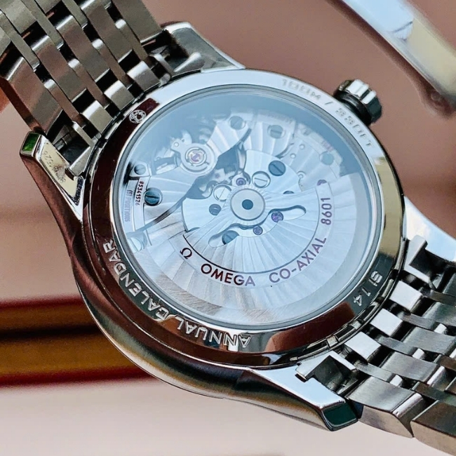 Omega DeVille Co-Axial lịch thường niên - Mặt trắng cọc la mã 41mm 4