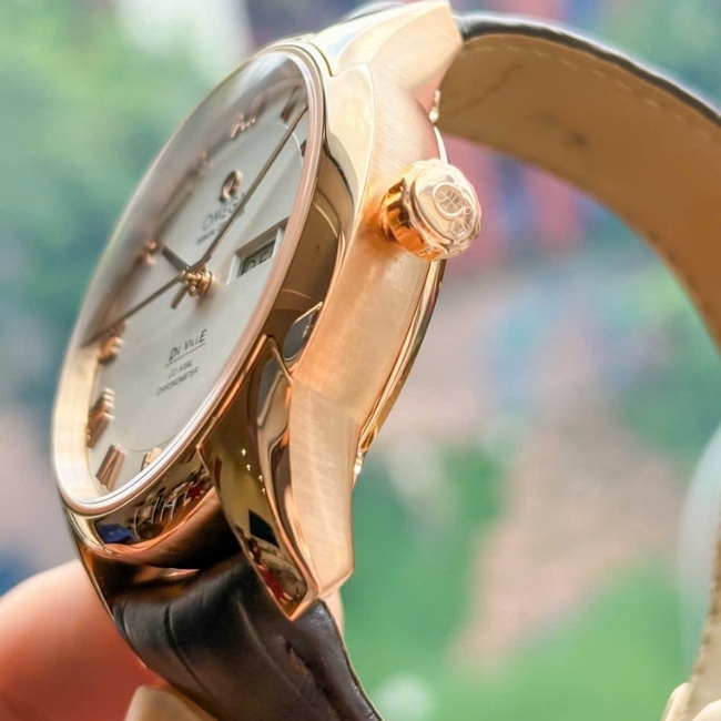 Omega Deville Hour Vision lịch thường niên - Vàng đúc 18k 41mm Rose Gold 5