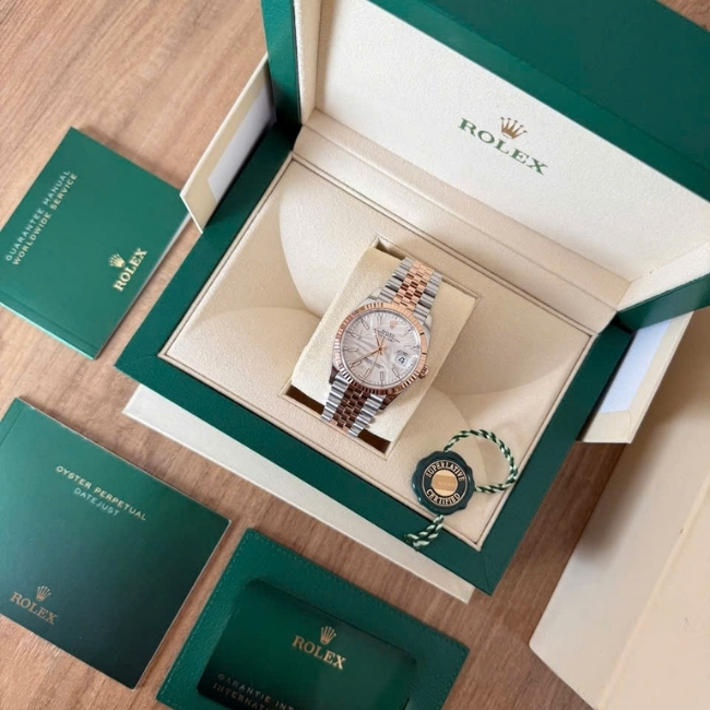 Rolex 126231 lá cọ index - Demi vàng hồng 18k Jubilee 36mm 1