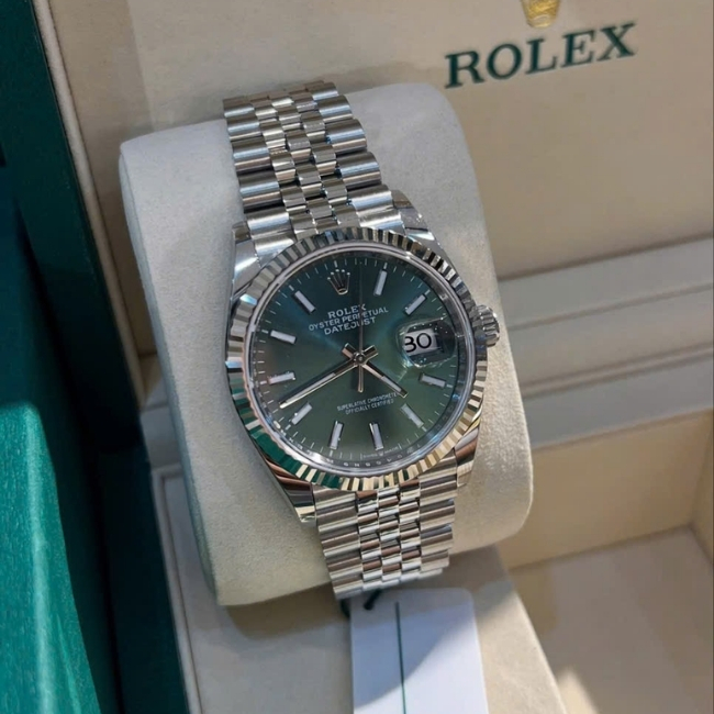 Rolex Datejust 36 Mint Green 126234 - Cọc index Jubilee 4