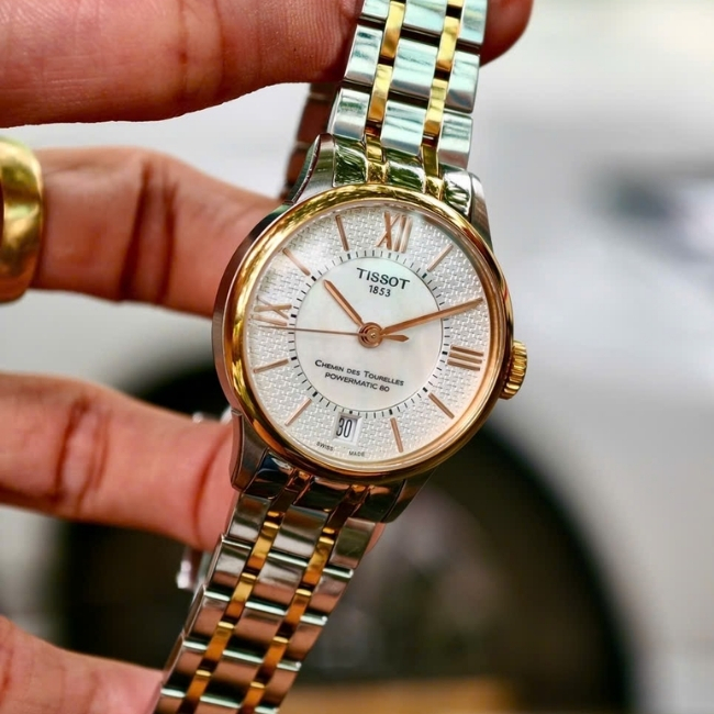 Tissot Chemin nữ 32mm - mặt xà cừ khảm trai - Máy Automatic trữ cót 80h 1