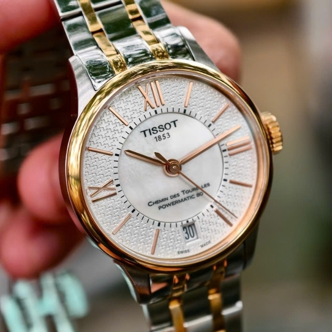 Tissot Chemin nữ 32mm - mặt xà cừ khảm trai - Máy Automatic trữ cót 80h 5