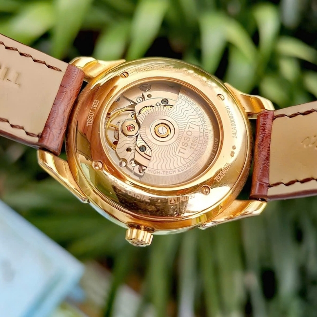 Tissot Vàng hồng 18K nguyên khối 40mm - mặt trắng dây da Auto cót 80h 3
