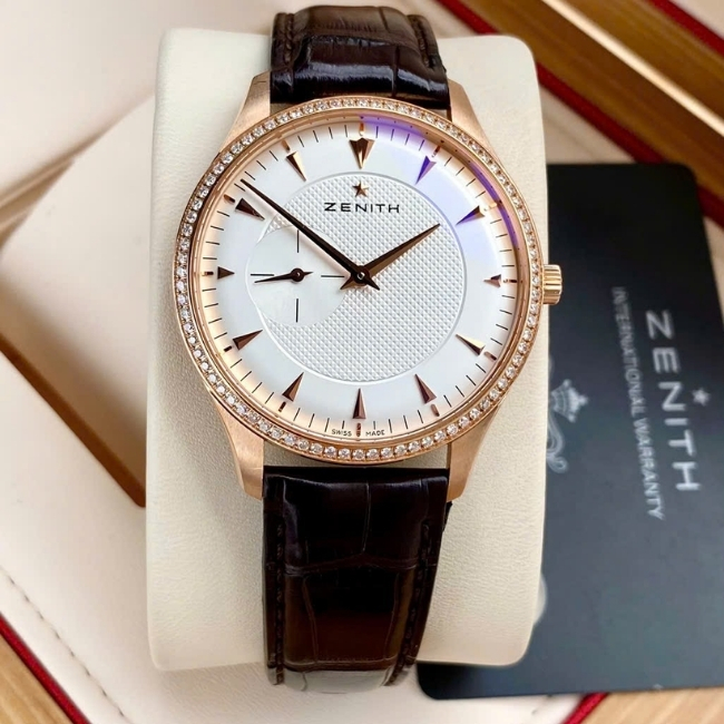 Zenith Elite Diamond 18K Rose Gold Watch 22.2010.681 - Niềng kim zin 1