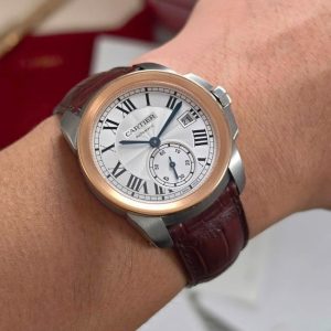 Cartier Calibre de Cartier 38mm W2CA Silver Dial Demi Pink Gold 18k 2