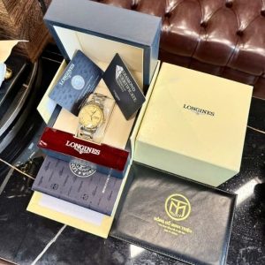 Longines Master 2 lịch Dial Vàng lụa 38.5mm - Cọc số đính 12 viên kim cương 1