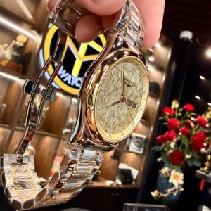Longines Master 2 lịch Dial Vàng lụa 38.5mm - Cọc số đính 12 viên kim cương 4