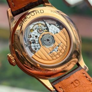 Longines Record 18k Rose Gold 38.5mm xanh trải tia Automatic 4
