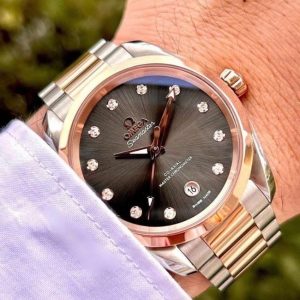 Omega AQUA TERRA 150M 220.20.38.20.56.001 CO‑AXIAL MASTER 38mm - demi rose gold 18k 6