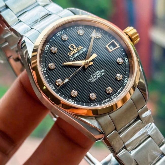 Omega Aqua Terra Chronometer - Niềng vàng hồng - Black Diamond 5 Omega Aqua Terra Chronometer - Niềng vàng hồng - Black Diamond 5