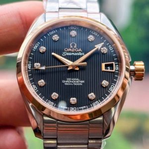 Omega Aqua Terra Chronometer - Niềng vàng hồng - Black Diamond 6