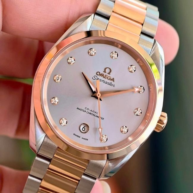 Omega Aqua Terra Demi 18k Diamond Dial xám rhodium 6 Omega Aqua Terra Demi 18k Diamond Dial xám rhodium 6