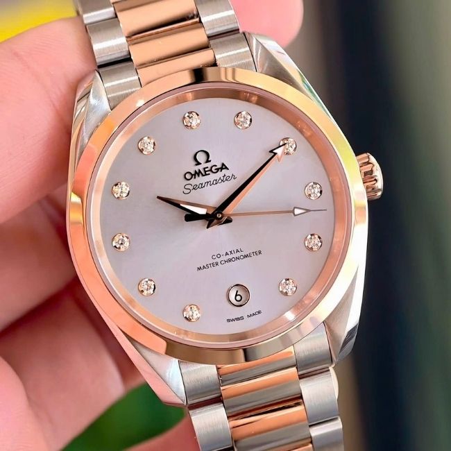Omega Aqua Terra Demi 18k Diamond Dial xám rhodium 7 Omega Aqua Terra Demi 18k Diamond Dial xám rhodium 7