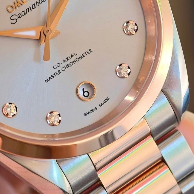 Omega Aqua Terra Demi 18k Diamond Dial xám rhodium 8 Omega Aqua Terra Demi 18k Diamond Dial xám rhodium 8