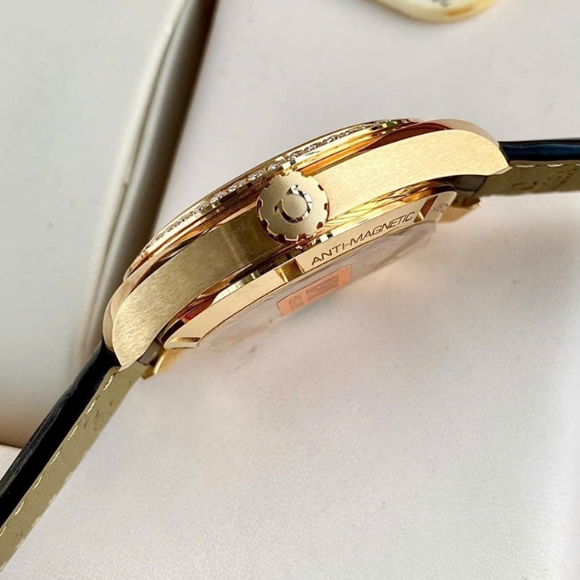 Omega Aqua Terra MOP khảm trai vân mây Master Co-Axial Vàng đúc 18k Diamond 4