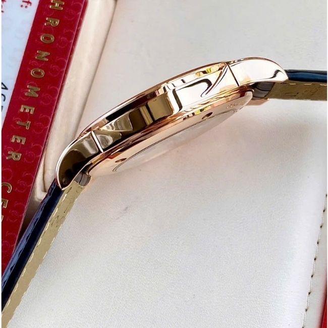 Omega DeVille 38mm 18k Rose gold on leather strap - Khoá đôi vàng đúc 18k 3 Omega DeVille 38mm 18k Rose gold on leather strap - Khoá đôi vàng đúc 18k 3
