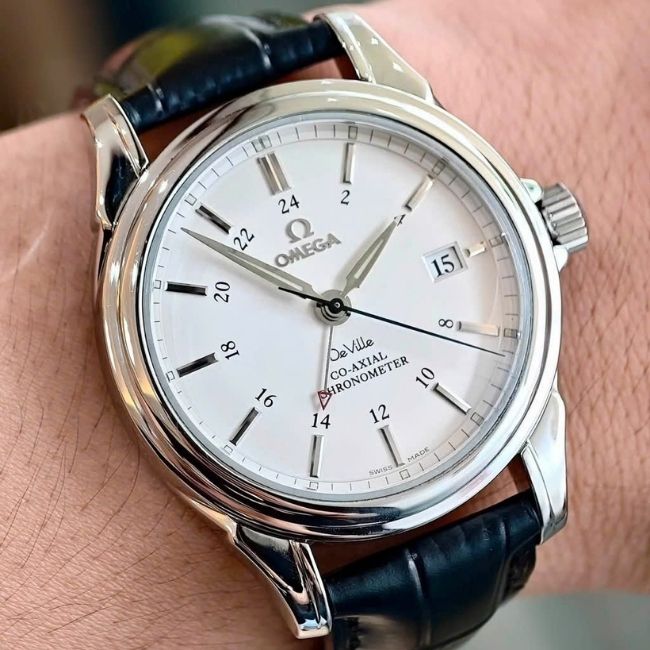 Omega Deville Co-axial Chronometer GMT bản dây da 3 Omega Deville Co-axial Chronometer GMT bản dây da 3