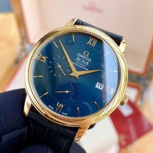 Omega Deville Prestige Power Reserve 18k Yellow Gold 39.5mm Blue 1
