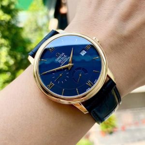 Omega Deville Prestige Power Reserve 18k Yellow Gold 39.5mm Blue 6