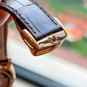 Omega Hour Vision cọc số đính kim cương 18K White Dial 41mm 5