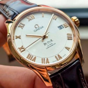 Omega Hour Vision cọc số đính kim cương 18K White Dial 41mm 6