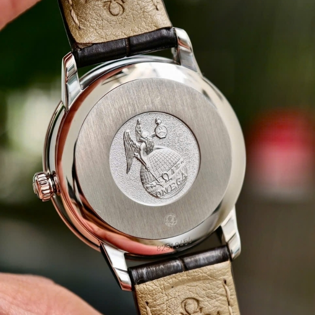 Omega nữ De Ville Prestige cọc số 8 viên kim cương 42413332052002 32.7mm 7