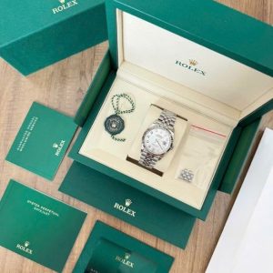 Rolex 126234 MOP trắng khảm trai 36mm cọc kim cương Jubilee 2