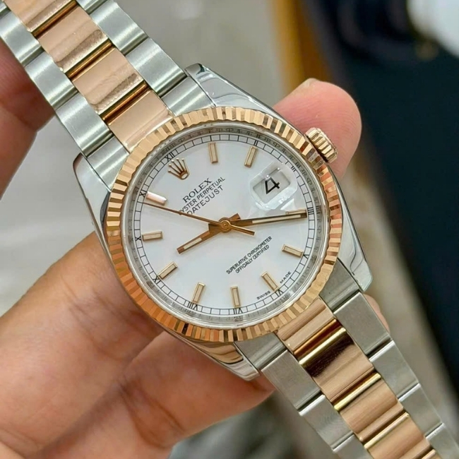 Rolex Datejust 116201 Seri Random - mặt trắng cọc index - up niềng khía 2