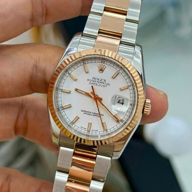 Rolex Datejust 116201 Seri Random - mặt trắng cọc index - up niềng khía 3