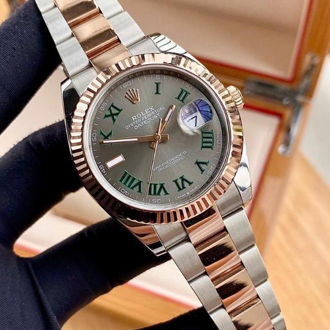 Rolex Datejust 41mm 126301 _Wimbledon_ up niềng khía - Demi vàng hồng 18K 5