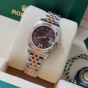 Rolex lady 179171 chocolate cọc số kim cương VI - Demi hồng 18K 26mm 3