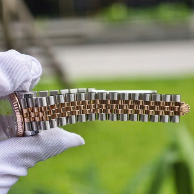 Rolex lady Datejust 31 Dial xà cừ vân mây -278271 Jubilee demi vàng hồng 18k 9