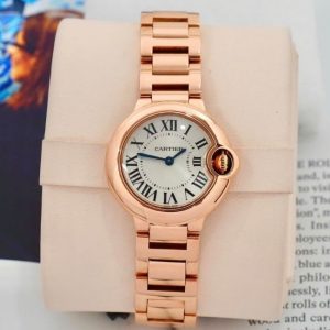 Cartier Ballon Bleu 28mm 18k Rose Gold Ladies Quartz W69002Z2 3007 5