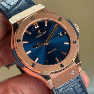 Hublot Vàng đúc 18k Rose Gold Xanh blue 38mm 4